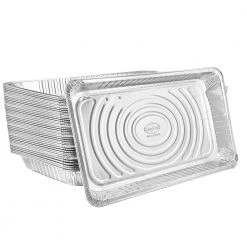 King Zak Heavy Duty Aluminum Foil Full Size Medium Pan 20.75" L X 12.75" W X 2.2" D [50 Count] Disposable Aluminum