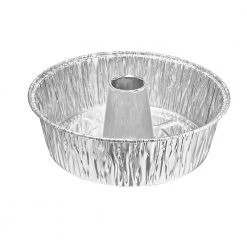 King Zak Disposable Aluminum Heavy Duty Aluminum Foil Angel Tube Pan 8" L X 8" W X 2.75" D [100 Count]