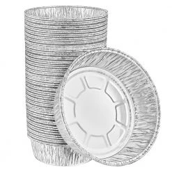King Zak Heavy Duty Aluminum Foil Round Pan 8" L X 8" W X 2.675" D [50 Count]