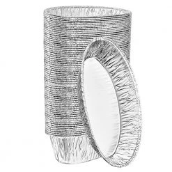 King Zak Heavy Duty Aluminum Foil Medium Oval Baking Pan 8.75" L X 4.25" W X 2.5" D [360 Count]