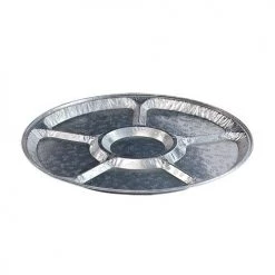 King Zak Lazy Susan Tray, Flat Tray, Dome Lid Disposable Aluminum