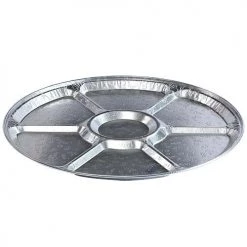 King Zak Lazy Susan Tray, Flat Tray, Dome Lid Disposable Aluminum
