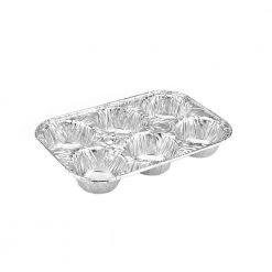 King Zak Disposable Aluminum Heavy Duty Aluminum Foil Muffin Pans 9 8/9” L X 6 2/3” W X 1 3/8” D [200 Count]