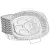 King Zak Disposable Aluminum Heavy Duty Aluminum Foil Oval Rack Roaster With Handle 18.25" L X 13" W X 3.5" D [50 Count]
