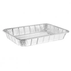 King Zak Heavy Duty Aluminum Foil Small Broiler Pan 8 3/4” L X 6 1/4” W X 1 1/8” D [200 Count] Disposable Aluminum