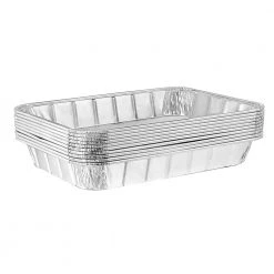 King Zak Heavy Duty Aluminum Foil Small Broiler Pan 8 3/4” L X 6 1/4” W X 1 1/8” D [200 Count] Disposable Aluminum