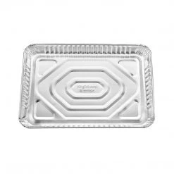 King Zak Disposable Aluminum Heavy Duty Aluminum Foil 1/4 Size Cookie Sheet 12.75" L X 8.75" W X 1.125" D [100 Count]