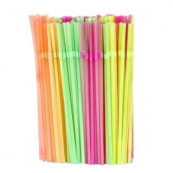 King Zak Plastic Neon Straws