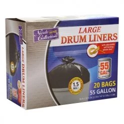King Zak Premium Plastic 55 Gallon Drum Liner 1.5 Mil