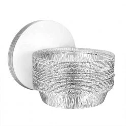 King Zak Disposable Aluminum Heavy Duty Aluminum Foil Round Pan With Board Lid 7.5