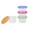 King Zak Premium Plastic Microwaveable, Stackable Mini 5oz Containers With Airtight Lids