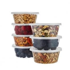 King Zak Premium Plastic Microwaveable, Stackable 10oz Deli Containers With Airtight Lids Kitchen Storage