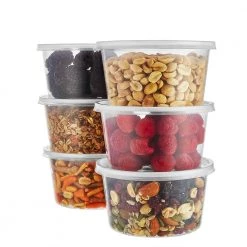 King Zak Premium Heavy Duty Plastic Microwaveable, Stackable 16oz Deli Containers With Airtight Lid