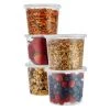 King Zak Premium Plastic Microwaveable, Stackable 25oz Deli Containers With Airtight Lids