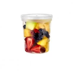 King Zak Kitchen Storage Premium Plastic Microwaveable, Stackable 32oz Deli Containers With Airtight Lid