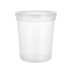 King Zak Kitchen Storage Premium Plastic Microwaveable, Stackable 32oz Deli Containers With Airtight Lid