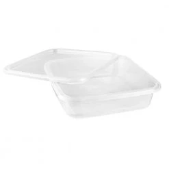 King Zak Kitchen Storage Premium Heavy Duty Plastic, Square, Microwaveable, Stackable 80oz Lunch/Dinner Containers With Airtight Lids