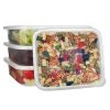 King Zak Kitchen Storage Premium Heavy Duty Plastic, Square, Microwaveable, Stackable 80oz Lunch/Dinner Containers With Airtight Lids