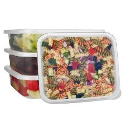 King Zak Kitchen Storage Premium Heavy Duty Plastic, Square, Microwaveable, Stackable 80oz Lunch/Dinner Containers With Airtight Lids