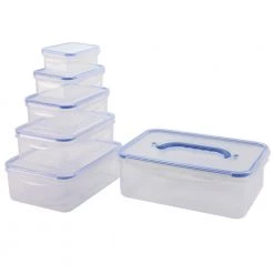 King Zak Premium Heavy Duty Plastic Microwaveable, Stackable Locking Containers With Airtight Lids