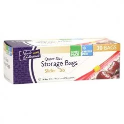 King Zak Premium Heavy Weight Plastic Slide Storage BagsSize Options: 1qt Storage Bag
