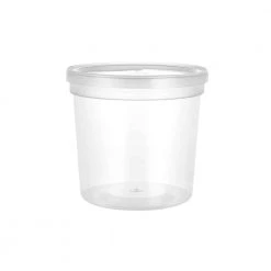 King Zak Kitchen Storage Premium Heavy Duty Plastic Microwaveable, Stackable 24oz Deli Containers With Airtight Lid