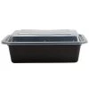 King Zak Premium Heavy Plastic, Microwaveable, Stackable 7"x5" 24oz Meal Prep Containers With Airtight Lid Kitchen Storage