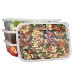 King Zak Premium Heavy Duty Plastic Microwaveable, Stackable 9"x13" Lunch/Dinner Containers With Airtight Lid Kitchen Storage