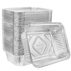 King Zak Heavy Duty Aluminum Foil Oblong Pan With Size And Lid Options Disposable Aluminum