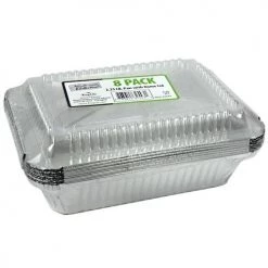 King Zak Aluminum Foil 2.25lb Oblong Pan With Dome Lid 8.75" L X 6.25" W X 2" D [288 Count] Disposable Aluminum