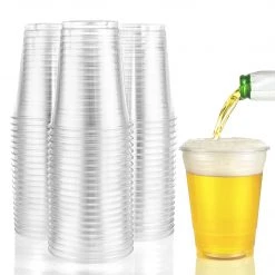 King Zak Disposable Dinnerware Cups Premium Heavy Weight Plastic CupsSize Options: 16oz Cup