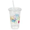 King Zak 24oz Plastic PET Cup With Lids And Straws