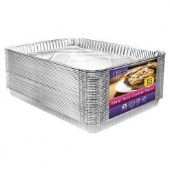 King Zak Heavy Duty Aluminum Foil Cookie Sheet 17.75" L X 12.75" W X 1.25" D Aluminum Baking Sheets