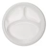 King Zak Premium Heavy Weight Plastic Compartment PlateSize Options: 10inch Compartment Platw Everyday Disposable Plates