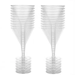 King Zak Premium Heavy Weight Plastic DrinkwareSize Options: 5oz Champagne Flute Stemware, 2oz Footed Wine Stemware, 5oz Tumbler, 4oz Champagne Cup Stemware, 5oz Tulip Wine Stemware, 8oz Footed Wine Stemware And 7oz Martini Stemware Disposable Dinnerware Cups