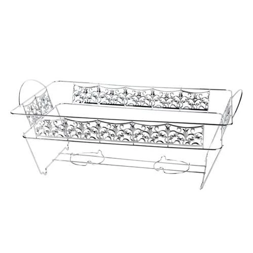 King Zak Disposable Aluminum Aluminum Decorative Chafing Rack W/Fuel Holder 4 King Zak Disposable Aluminum Aluminum Decorative Chafing Rack W/Fuel Holder
