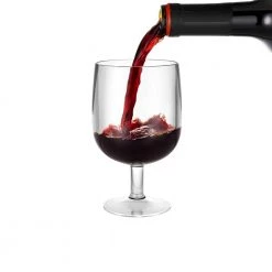 King Zak Premium Extra Heavy Weight Plastic 9oz Wine Glass