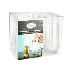 King Zak Premium Extra Heavy Weight Plastic Stemless Drinkware