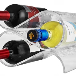 King Zak Acrylic Wine Rack Three Bottle Holder Lillian Table Settings