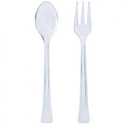 King Zak Premium Plastic Mini Combo Serving Utensils Disposable Dinnerware Servingware