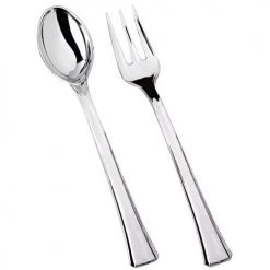 King Zak Premium Plastic Mini Combo Serving Utensils Disposable Dinnerware Servingware