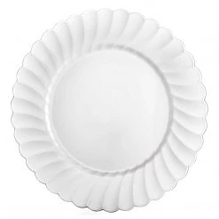 King Zak Premium Extra Heavy Weight Plastic Scalloped Dinnerware Tabletop