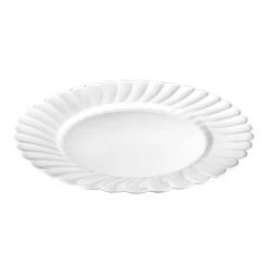 King Zak Premium Extra Heavy Weight Plastic Scalloped Dinnerware Tabletop