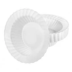 King Zak Premium Extra Heavy Weight Plastic Scalloped Dinnerware Tabletop