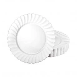 King Zak Premium Extra Heavy Weight Plastic Scalloped Dinnerware Tabletop