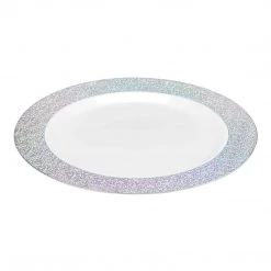 King Zak Premium Extra Heavy Weight Plastic Sparkle Dinnerware