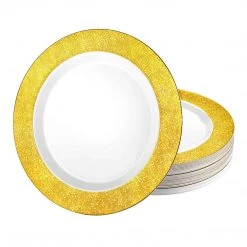 King Zak Premium Extra Heavy Weight Plastic Sparkle Dinnerware