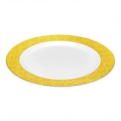 King Zak Premium Extra Heavy Weight Plastic Sparkle Dinnerware