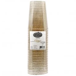 King Zak Premium Extra Heavy Weight Plastic Glitter Drinkware Disposable Dinnerware Cups