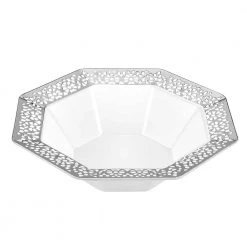 King Zak Tabletop Premium Extra Heavy Weight Plastic Lacetagon Dinnerware